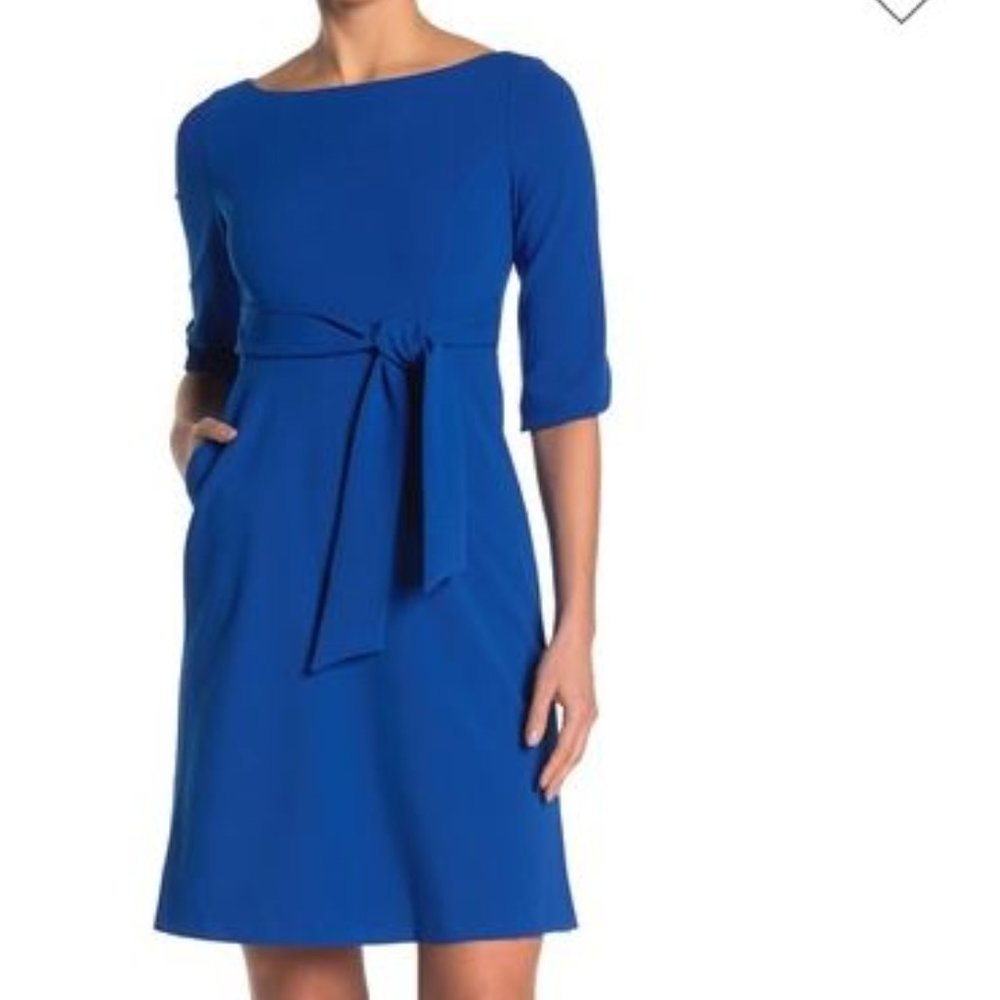 Calvin Klein Scuba Crepe 3/4 Sleeve Shift Dress